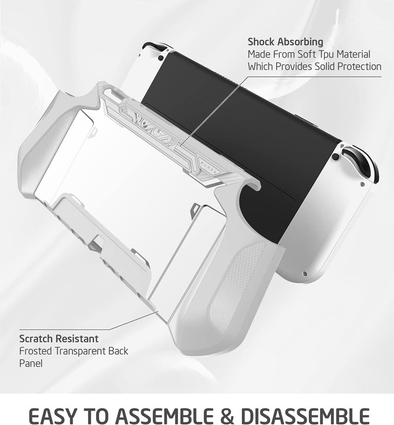 Mumba Dockable Case for Nintendo Switch OLED 2021, [Blade Series] TPU Grip Protective Cover Accessories Compatible with Nintendo Switch OLED 7 Inch and Joy-Con Controller (Gray) - Image 5